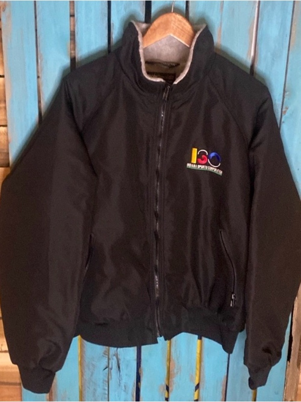 Vintage Sportmaster polar fleece lined jacket Indiana Sports Corp XL black USA